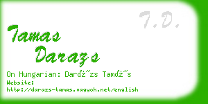 tamas darazs business card